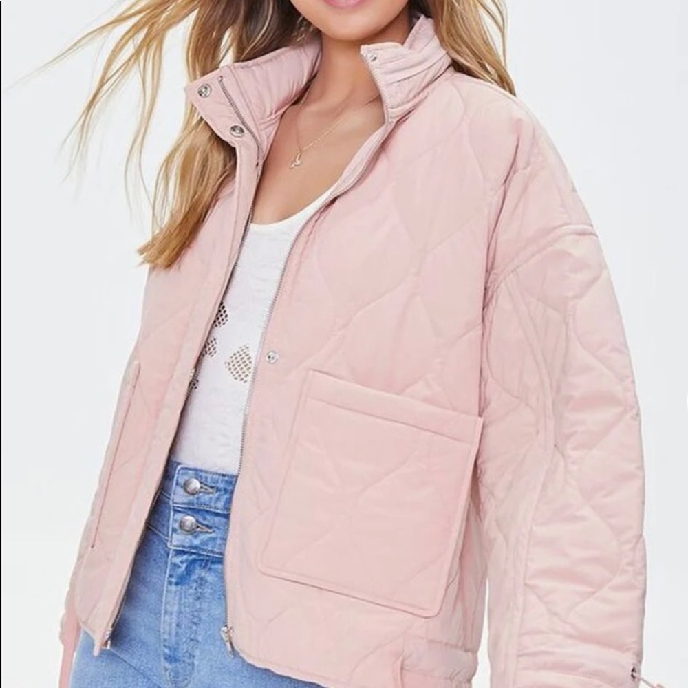 Quilted Zip-Up Jacket forever 21